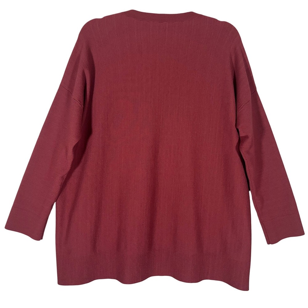 EILEEN FISHER Featherweight Luxe Merino Wool Stretch Pullover Sweater Sz M SOFT - Picture 2 of 7